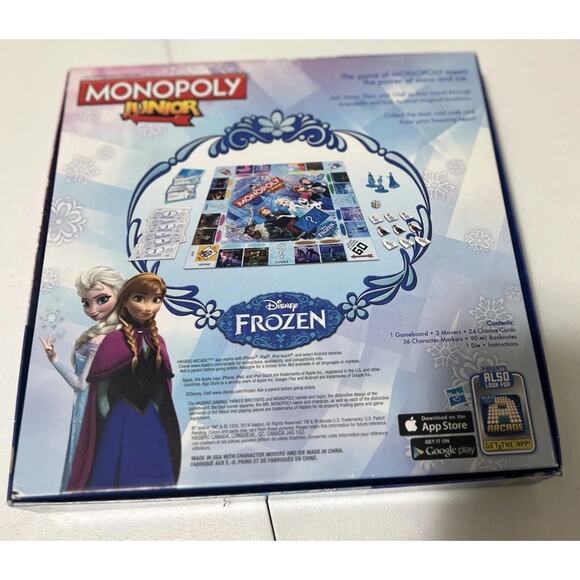 Frozen Disney Monopoly Junior Board Game 2014 Parker Brothers Hasbro Complete - Picture 2 of 7